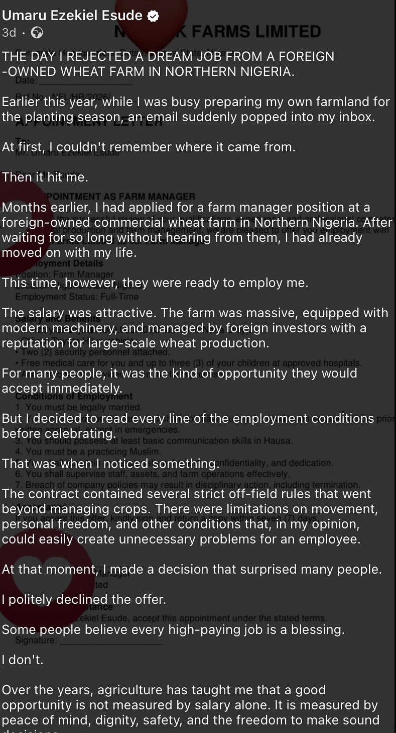 "The pay was good, but..." - Man rejects ₦1 million monthly job with official Hilux , 2 security personnel