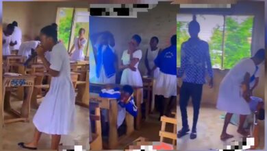 Viral video of students falling under anointing during classroom prayer session sparks reactions