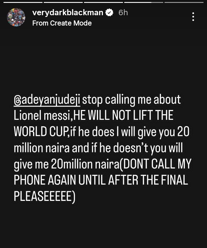 Screenshot of Verydarkman Instagram post 