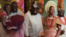 “The first and only woman to spray me dollars” – Soso Soberekon gushes over wife as she sprays him at her bridal shower