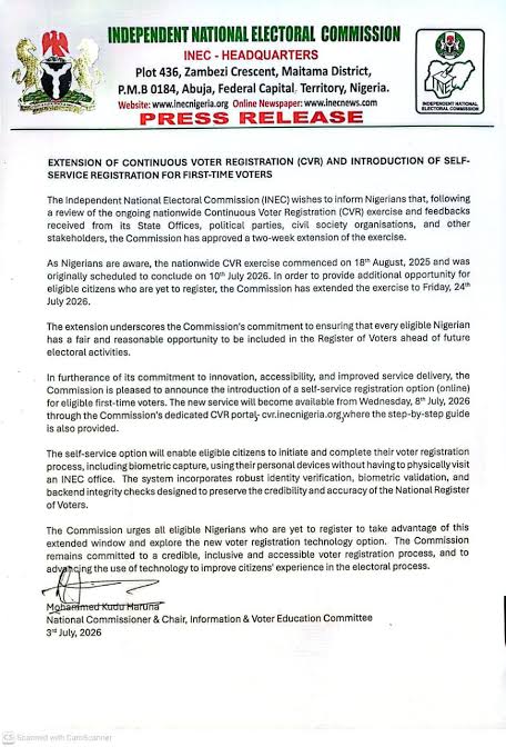 inec-extends-nationwide-voter-registration-launches-online-portal
