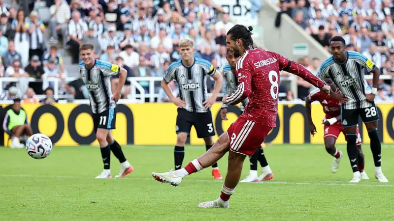 Szoboszlai penalty denies Newcastle victory against Liverpool