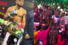 Charles Okocha declared winner after Portable runs out of boxing ring during celebrity fight