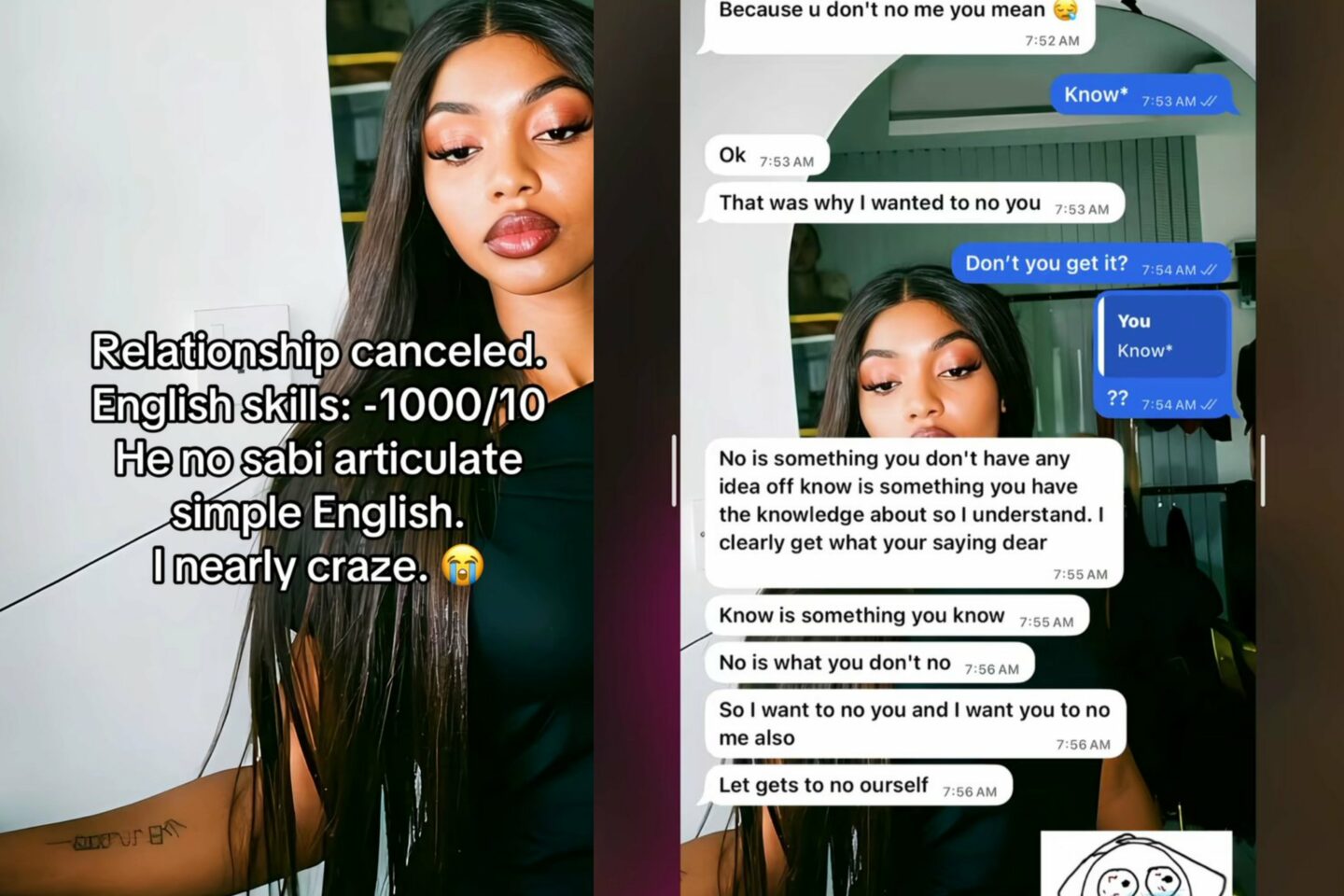 "Let gets to no ourself" — Man's attempt to impress lady ends in heartbreak