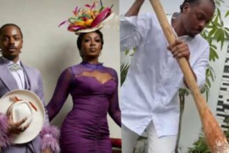 Enioluwa melts hearts as he pounds yam from scratch to surprise Kate Henshaw