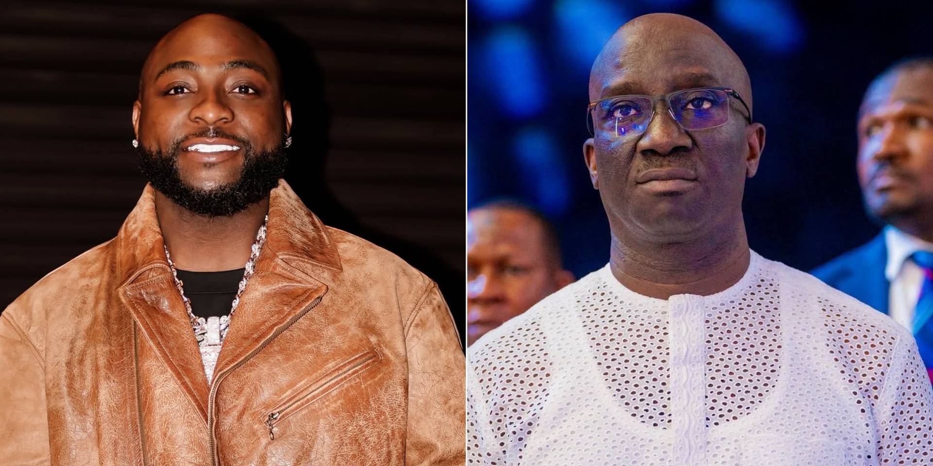 Singer Davido and governor Okpebholo. Photo Credit: Instagram.