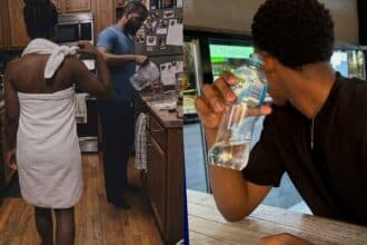 “You got to leave today” — Lady orders friend out after walking around house in towel around her husband
