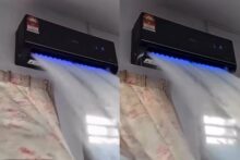 “Just installed an AC for the first time” — Lady raises concern over strange white smoke