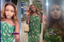 Drama as lady shows up to date in wrapper and bag after man couldn't send money for dress