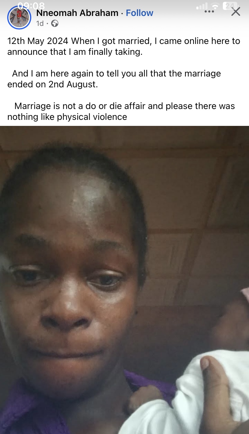 “I came here to announce my marriage, I’m back to announce its end” - Young lady ends her 2-year marriage