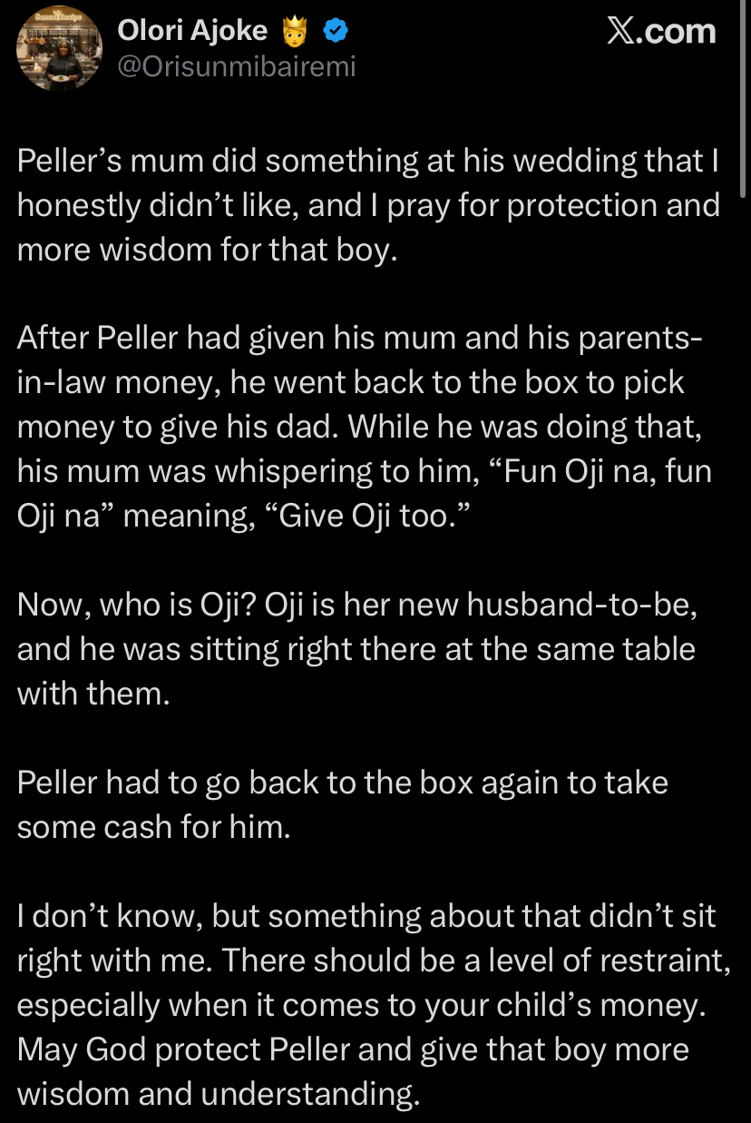 Peller’s mum dragged for asking her son to gift her 'lover' money at his wedding, Daddy Freeze reacts
