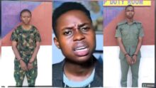 Two soldiers who acted as bouncers at Peller's wedding have reportedly been arrested