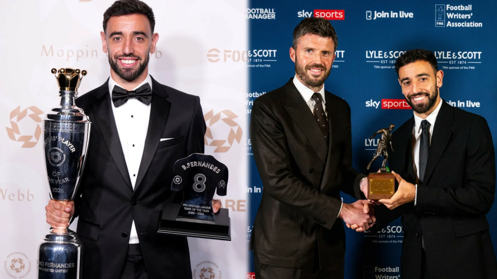 Bruno Fernandes wins PFA Player of the Year after record-breaking season