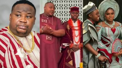 “You’ll soon become a father” – Cubana Chief Priest celebrates Peller after wedding ceremony