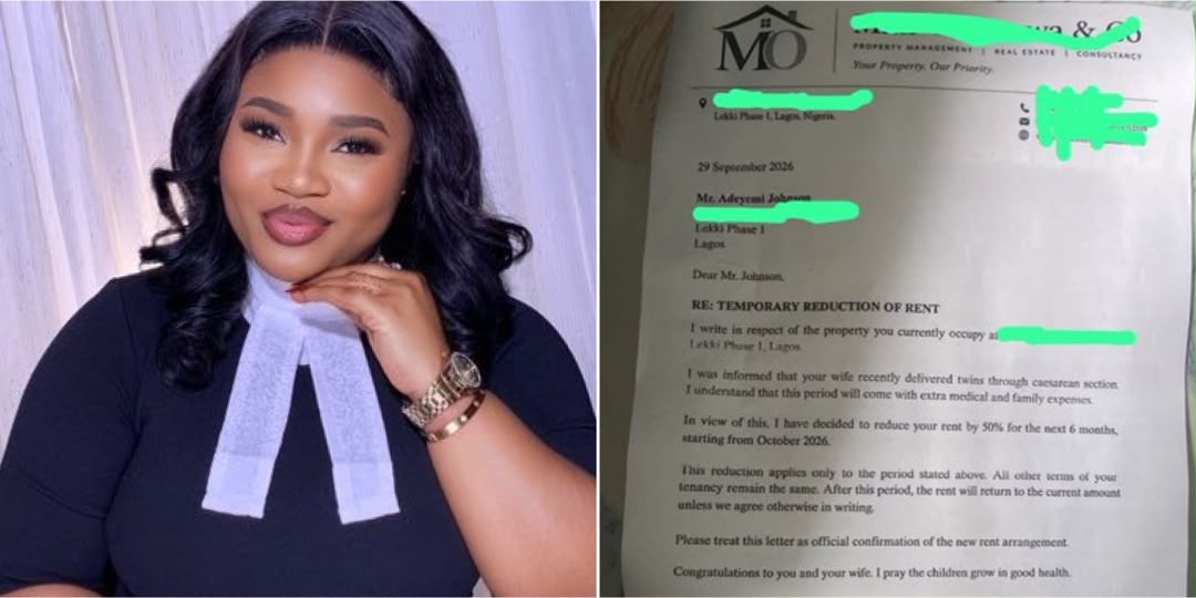 Lagos landlord reportedly cuts rent by 50% after tenant welcomes twins