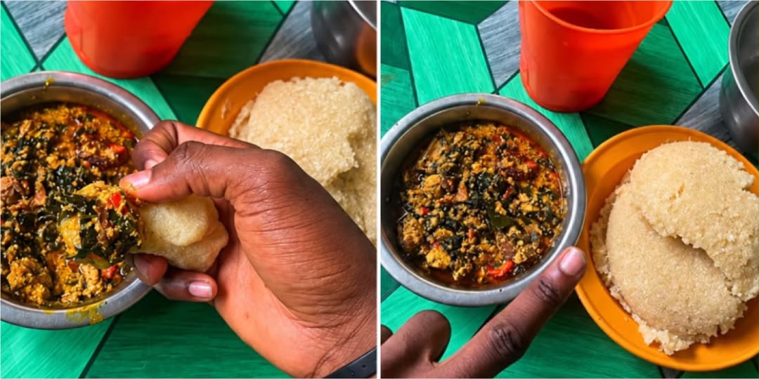 “I thought he was just forming” - Lady reveals husband still can’t eat swallow with his hands after 13 years