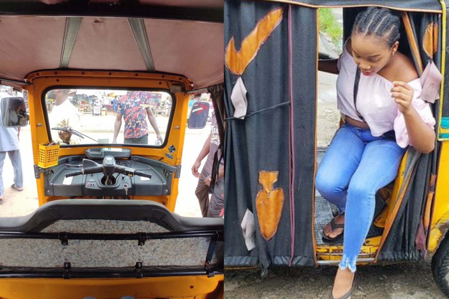 “If anything happens to me...” — Keke driver orders passengers down after spotting stranded family in rain