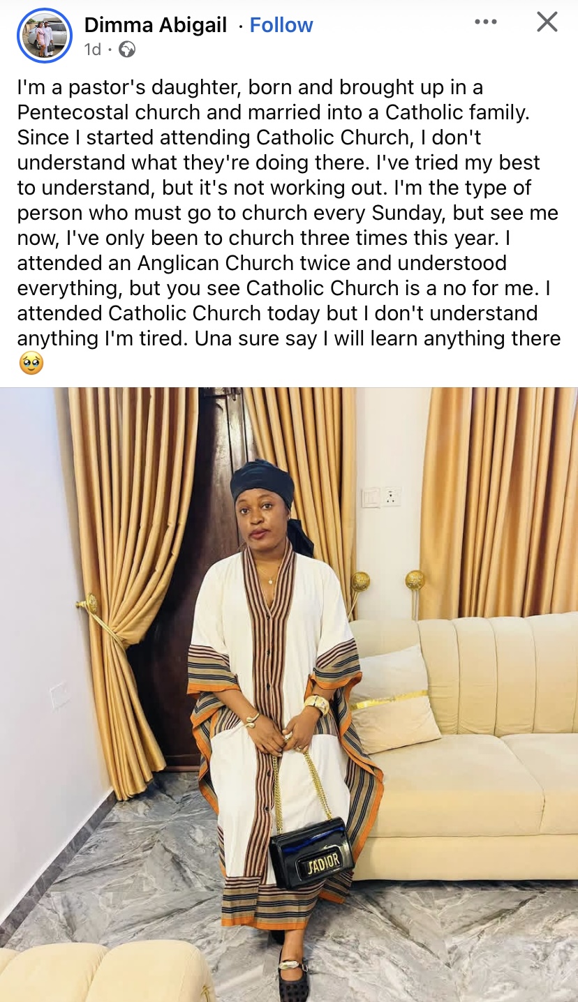 “I'm tired" - Pastor’s daughter cries out months after marrying into catholic family