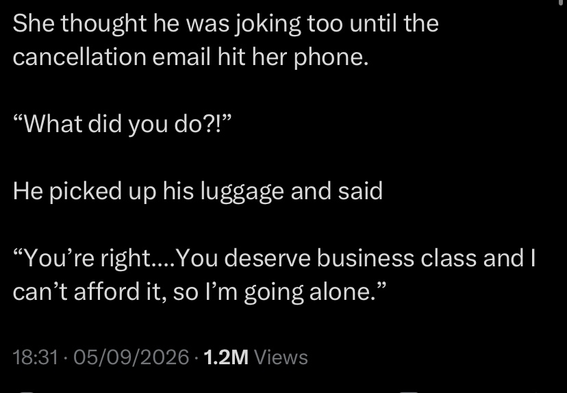 "Economy? How am I supposed to post us" - Man cancels girlfriend’s flight to Canada at Airport over ticket class