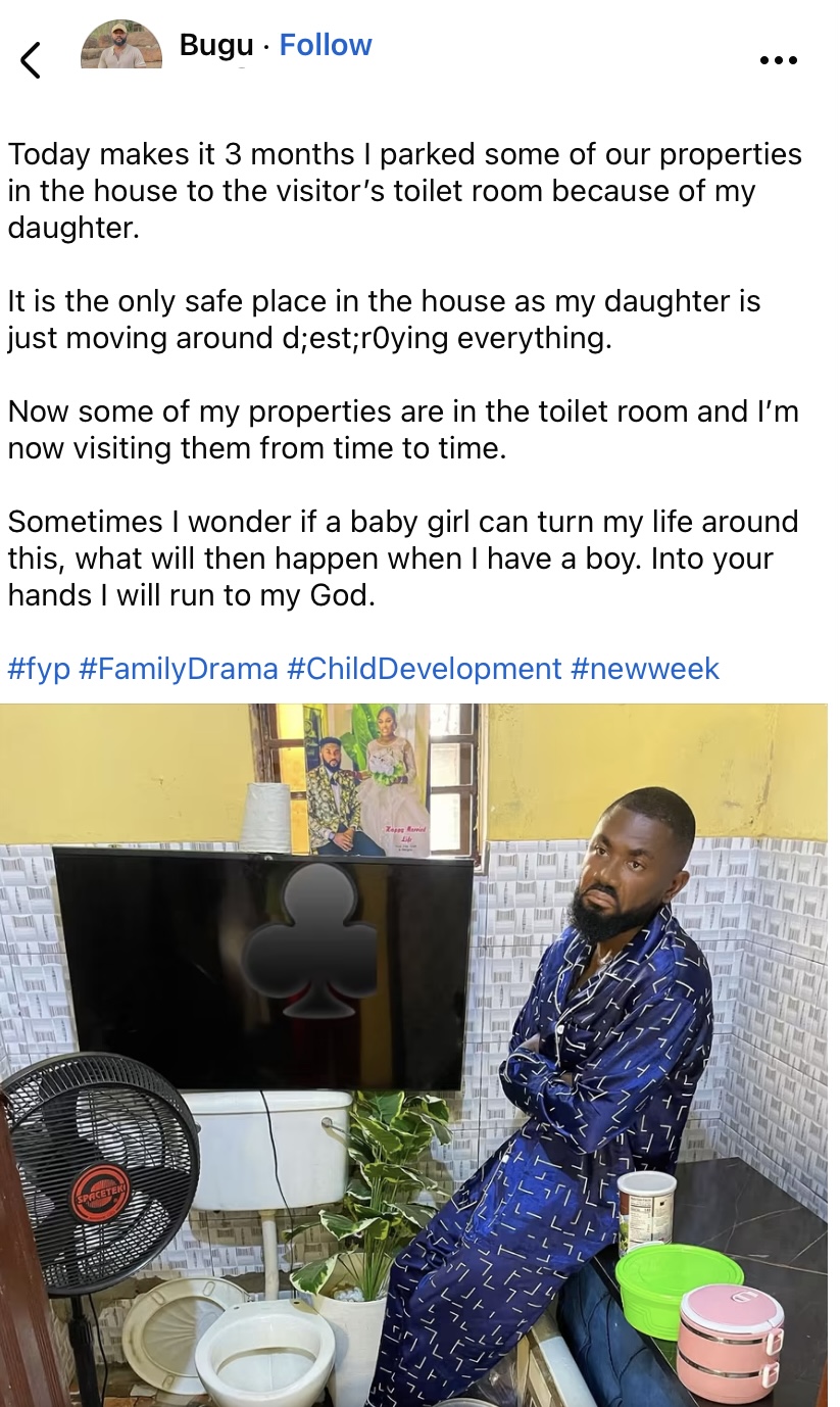 "What will happen when I have a boy?" - Man cries out as daughter allegedly destroys everything at home
