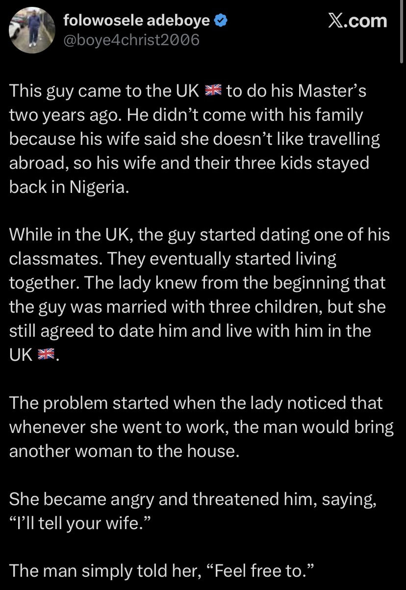 “You’re not his wife, abeg get out” - Nigerian wife tells side chic who called from UK to report her husband