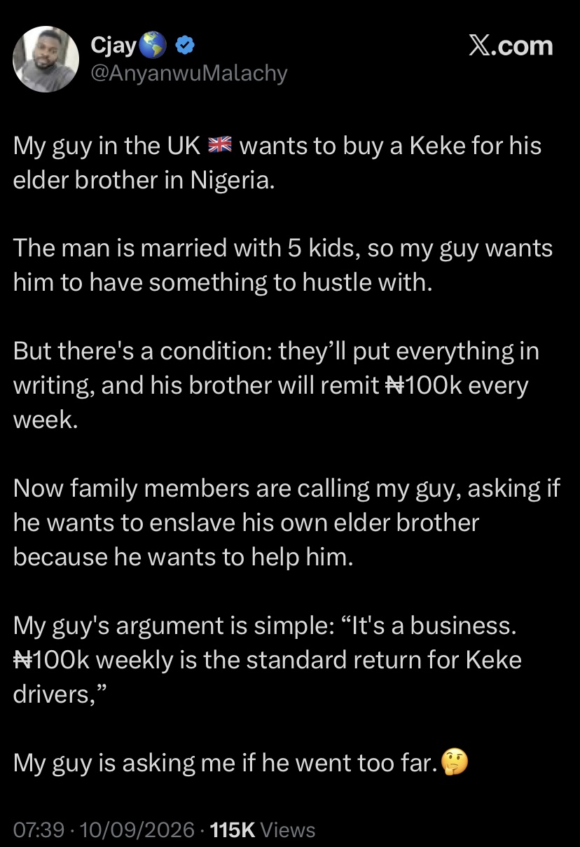 UK-based man offers elder brother Keke business opportunity, family accuses him of wanting to ‘enslave’ him