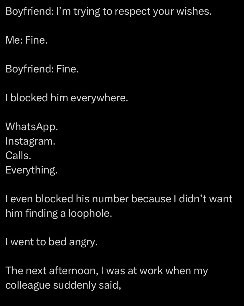 "Are you hungry?” - Lady shares how boyfriend she blocked everywhere after fight became her husband