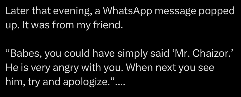 "You could have said Mr. Chaizor" - Lady shares friend's reaction after calling her UK husband by first name