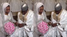 Groom’s hands shake while putting ring on bride’s finger