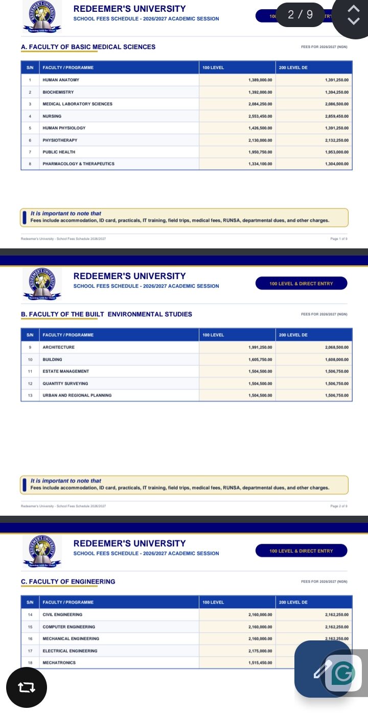 redeemers-university-2026-2027-approved-school-fees-for-law-biochemistry-and-civil-engineering