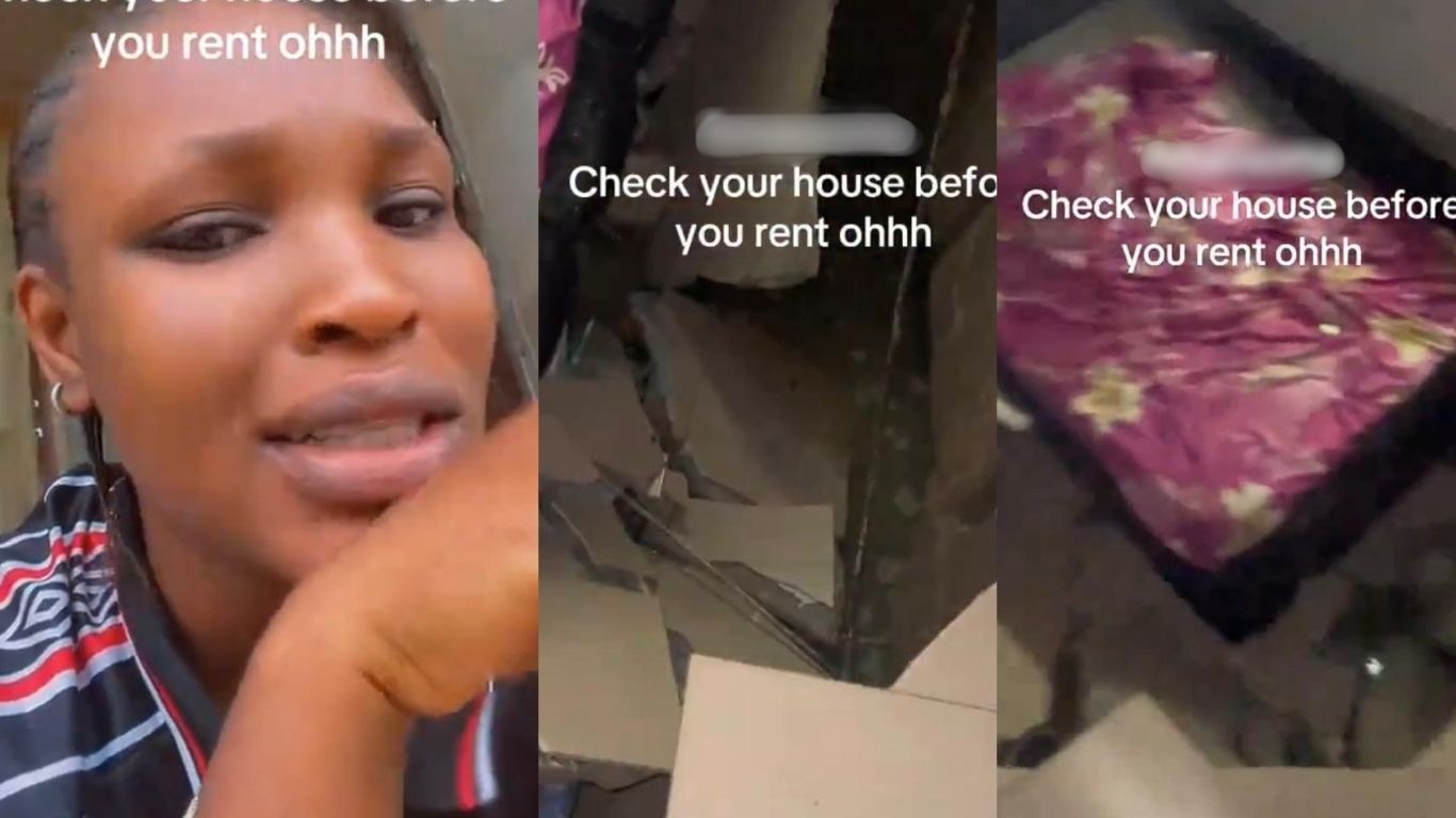 “How stingy can you be?” – Lady blasts landlord after building over soakaway collapses, destroys tenants’ belongings