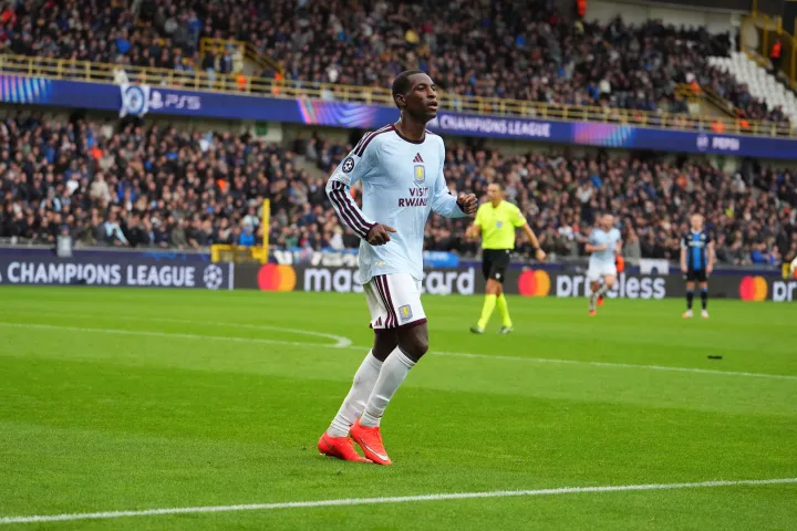 Jackson scores first Aston Villa goal in Champions League win at Club Brugge