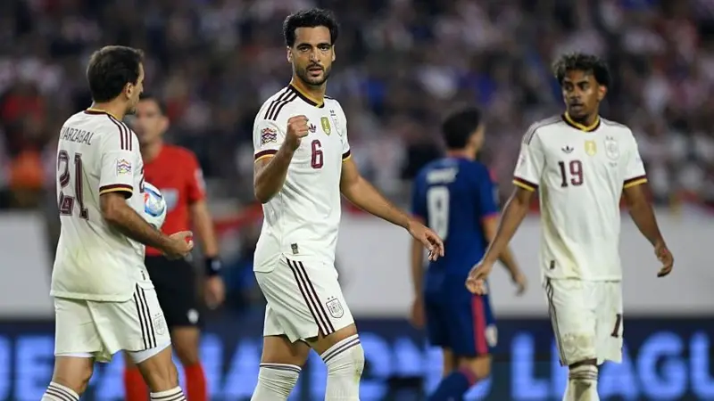 Merino double sends Spain into Nations League quarter-finals