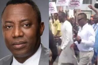 “Tinubu must go” — Sowore leads protest in Abuja, chants for President’s exit