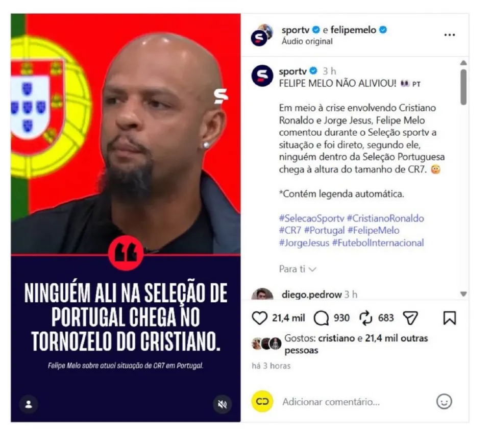 Ronaldo likes IG post mocking Portugal team-mates after quiting Nations League